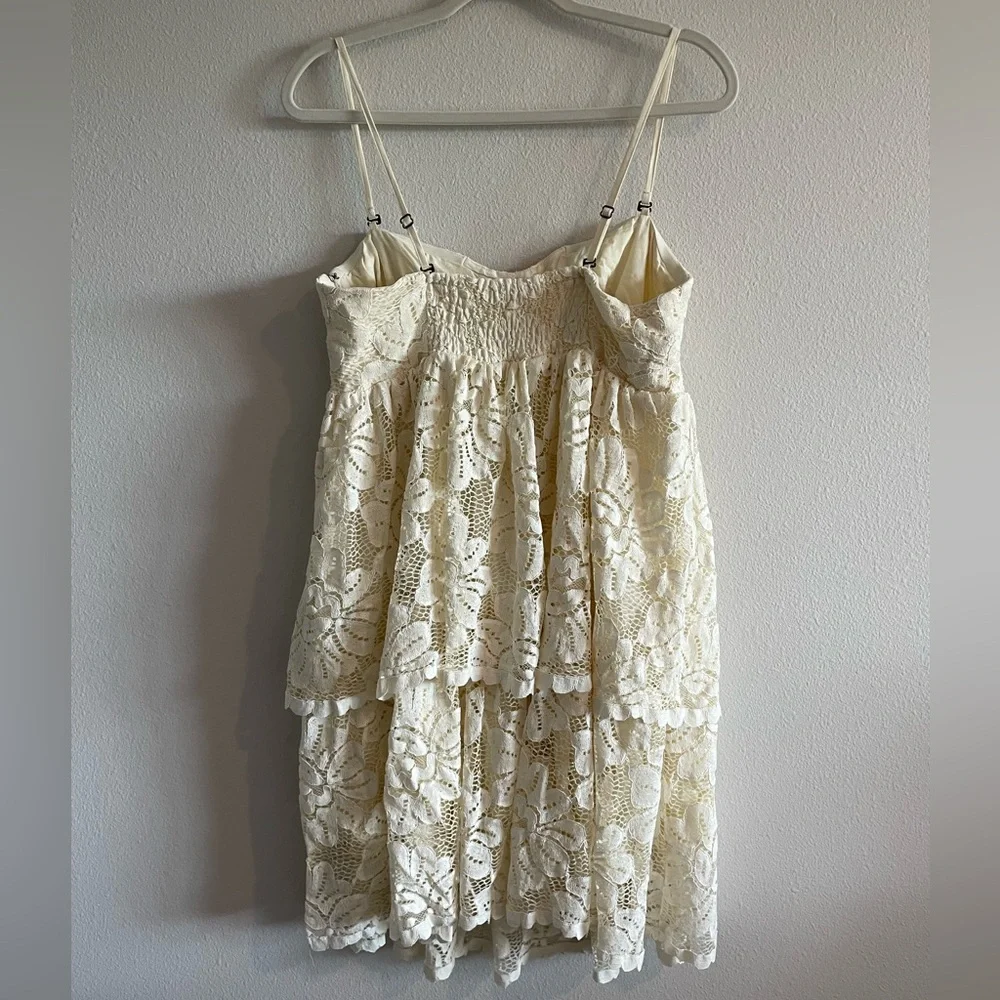 NWT Maeve Anthropologie Strapless Lace Mini Dress Women’s 1X Plus White Bridal - Picture 11 of 16